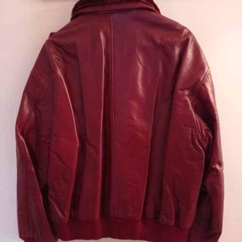 Leather bomber jacket like new, red, XXL