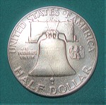  SILVER ½ Dollar 1954 "Franklin Half Dollar".#12/11