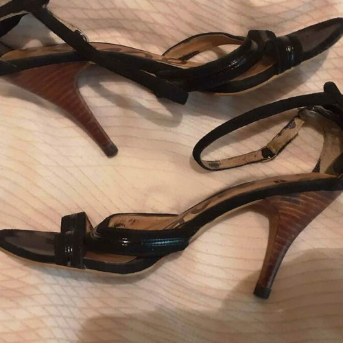 Replay sandals like new with stiletto heel and wood effect