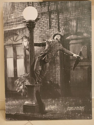 Πίνακας I'm singing in the rain μεταχειρισμένος, ασπρόμαυρος 48x79cm