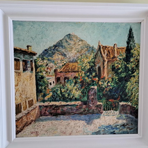 Ernest Carter Athens Landscape oil painting like new