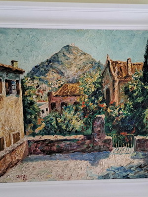 Ernest Carter Athens Landscape oil painting like new