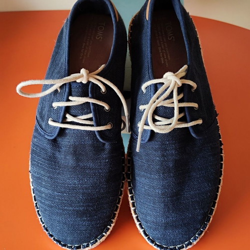 TOMS Diego men's navy linen espadrilles size 44.5