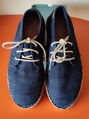 TOMS Diego men's navy linen espadrilles size 44.5