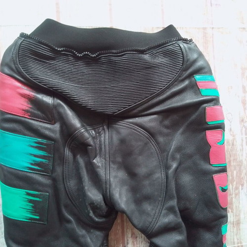 IXS leather motorcycle pants used with protectors