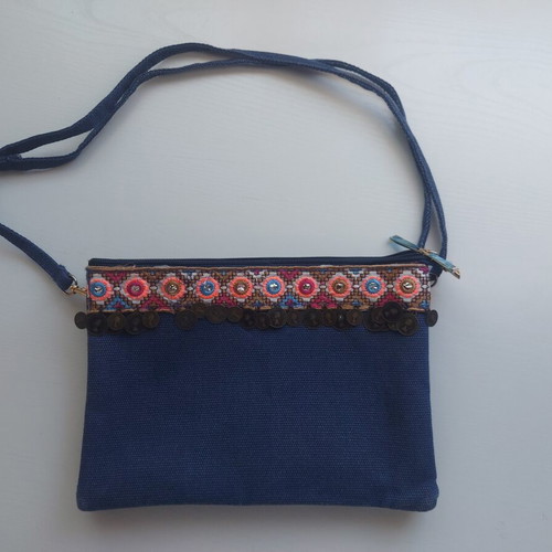 Boho crossbody bag new, blue