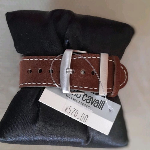 Roberto Cavalli wristwatch women's new with brown leather strap