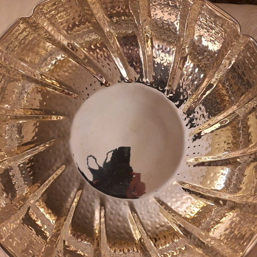 Silver-plated large bowl 33×13cm hammered like new