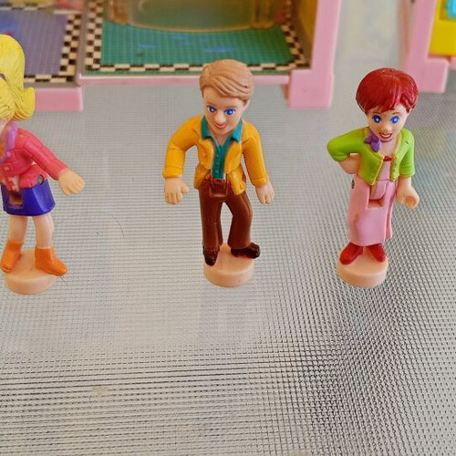 Vintage Bluebird Polly Pocket Dream Builders set of 4 rooms with 3 figures like new