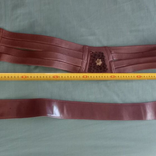 Set of 2 women's wide belts used, vintage corset style, brown