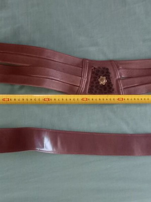 Set of 2 women's wide belts used, vintage corset style, brown