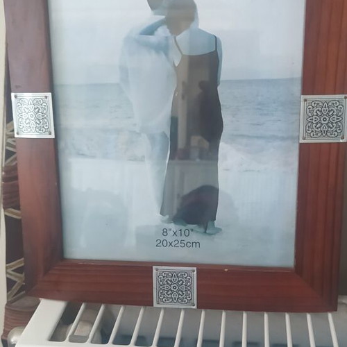 Vintage Vicko photo frames set of 2, unused, 20x25 cm, wood with metal details
