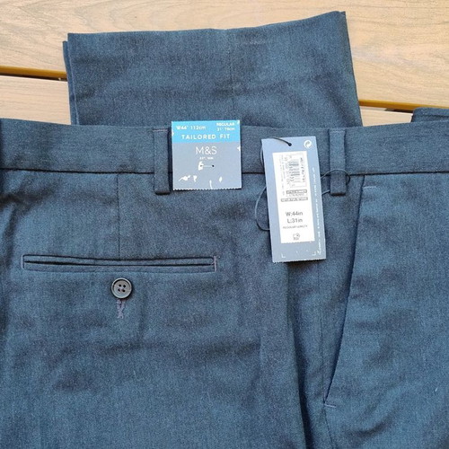 Marks & Spencer men's gray fabric pants W44 L31 new with tags