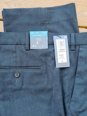 Marks & Spencer men's gray fabric pants W44 L31 new with tags