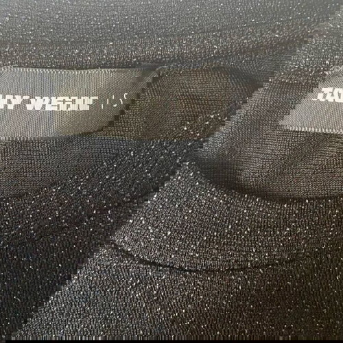 tally weijl woman's black sparkles top short sleeved size small