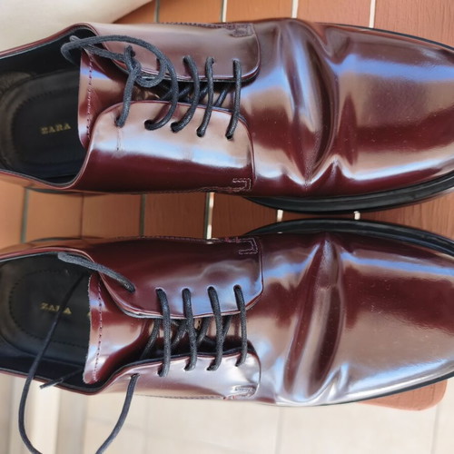 Zara burgundy polished men's shoes size 44