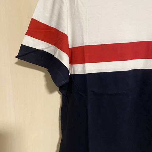 H&M cotton t-shirt used, size M, white and blue