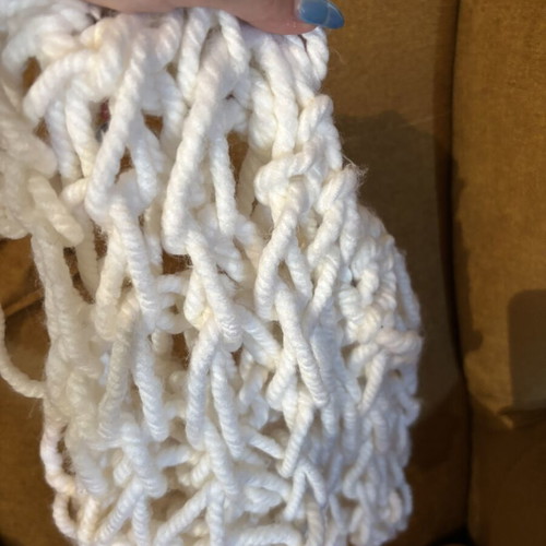 Handmade white knitted scarf new