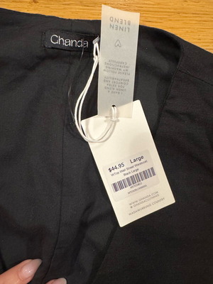 Linen Ghanda vest new, black, size L