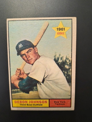 1961 Topps Baseball Card #68 Rookie Deron Johnson Used