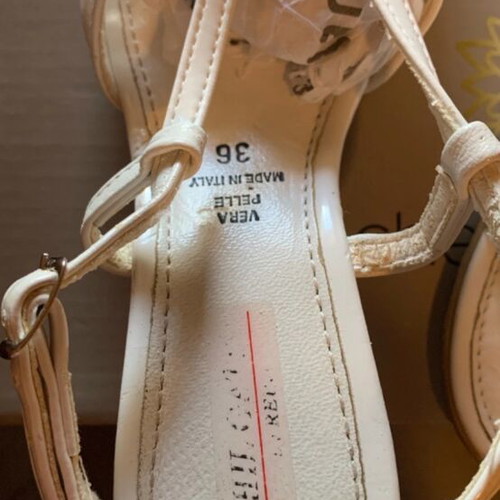 Vera Pelle white sandals like new, genuine leather, size 36