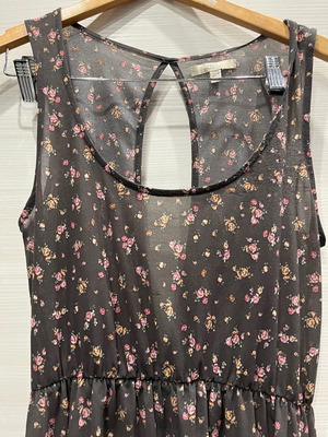 Zara beach dress used brown asymmetrical with ruffles