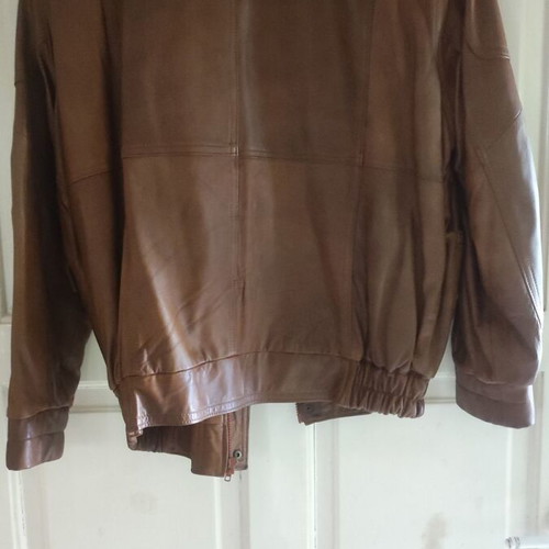 Men's leather jacket like new, brown, sizes M L