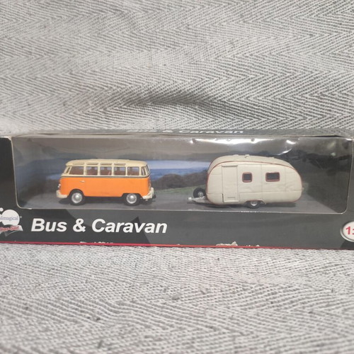Volkswagen Bus & Caravan metal miniature 1:72 new by Imaginarium