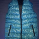 Sleeveless jacket with hood like new, turquoise, size M/L