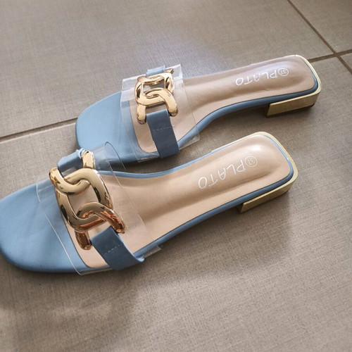 Slippers with transparency like new, size 37.5, turquoise