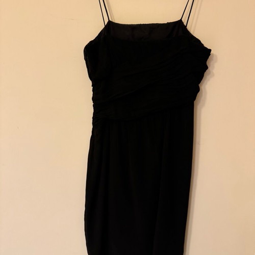 Black straight Zara dress like new, knee-length with spaghetti straps
