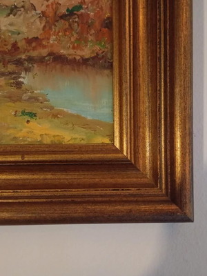 Canvas painting landscape with traditional houses like new