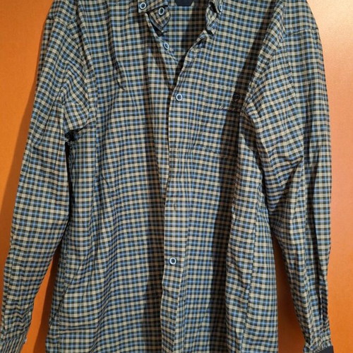 Franco Giuseppe checked shirt like new, size XXL, white and blue