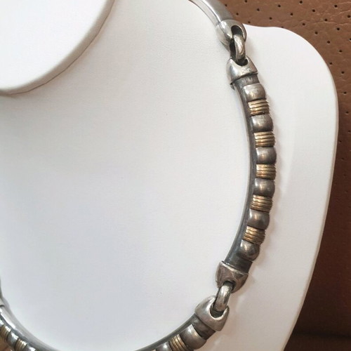 Silver 925 with 14K gold necklace used