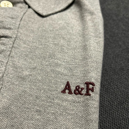 Abercrombie & Fitch men's polo shirt light gray short sleeve like new