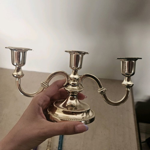 Candlestick with 3 used decorative plastic candles