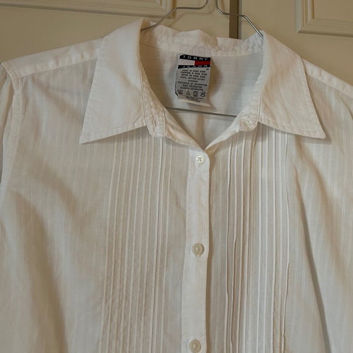 TOMMY HILFIGER, No M, white, long sleeve, used, women's.