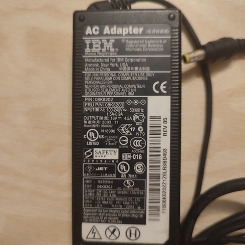 IBM AC Adapter 08K8202 16V 4.5A 72W used