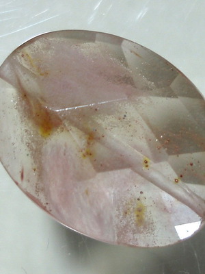 Quartz mineral with oxide inclusions like new