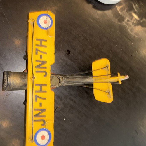 Metal miniature airplane used, 21x21 cm