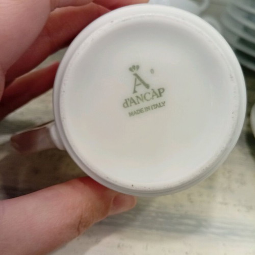 Lavazza porcelain cup set of 12 with saucers like new