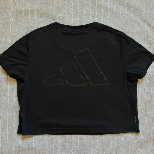 Adidas AEROREADY Train Essentials 3 Bar Logo Cropped T-Shirt, black, XS