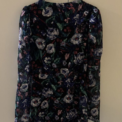 Pull & Bear mini floral dress with sheer sleeves
