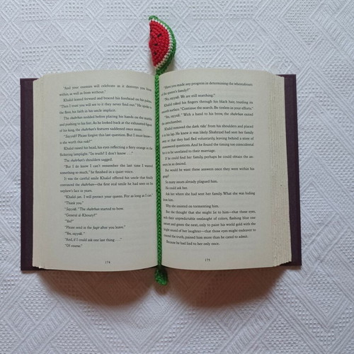 Watermelon Crochet Bookmark new, handmade