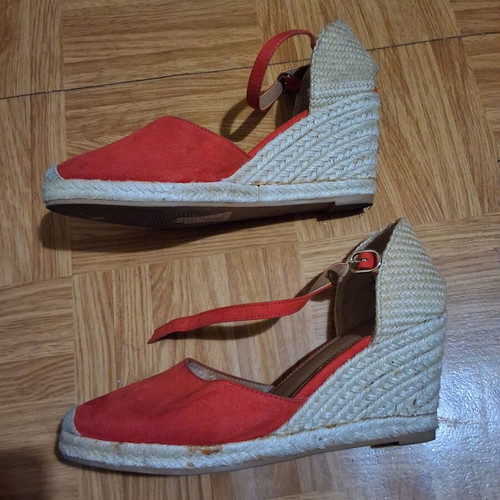 H&M Coral Summer Platform Sandals Size 38 Used