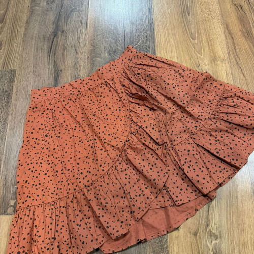 H&M mini cotton skirt like new, orange and red