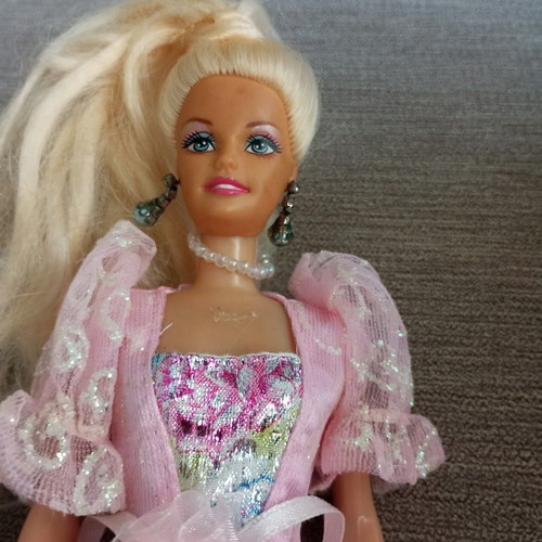 Barbie doll Mattel Bridal Barbie in pink lace wedding dress, like new