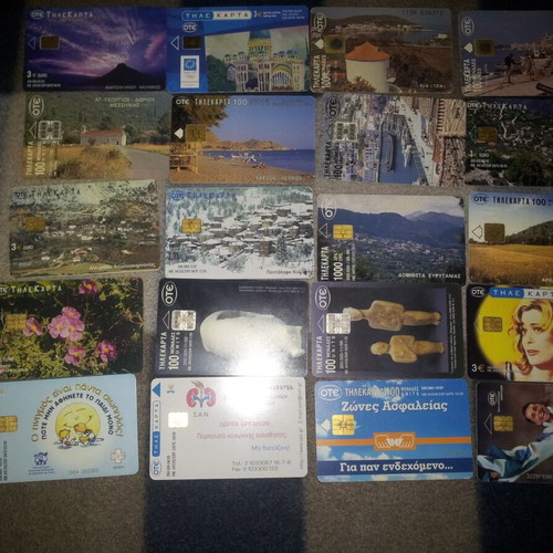 Phone cards used, pack of 20 pieces