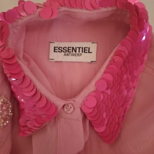 Essentiel Antwerp shirt pink sequin collar used, size S