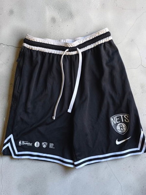 Nike NBA Brooklyn Nets 75th Anniversary Mesh Basketball Shorts, black large